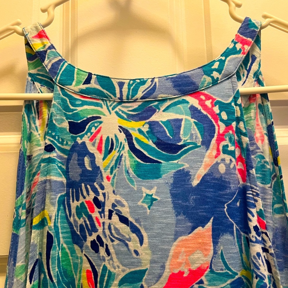 Lilly Pulitzer Shay Dress Bennet Blue Celestial Seas Women's Size Large Vacation - Picture 4 of 13